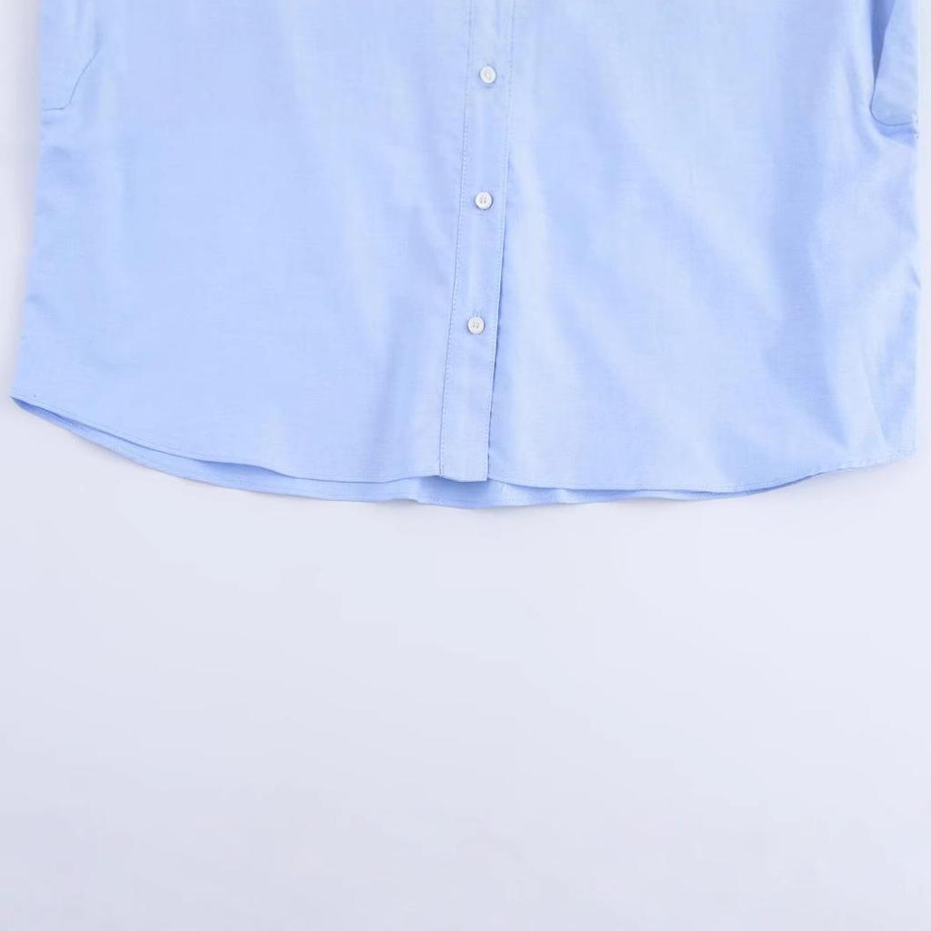 Spring 2025 Women's European & American Style Long Sleeve Turn-Down Collar Shirt