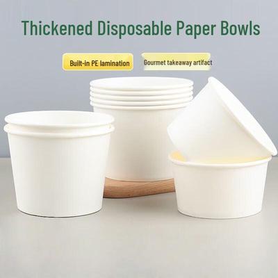 Miaojie Disposable Paper Bowls 700ml (100-pack)