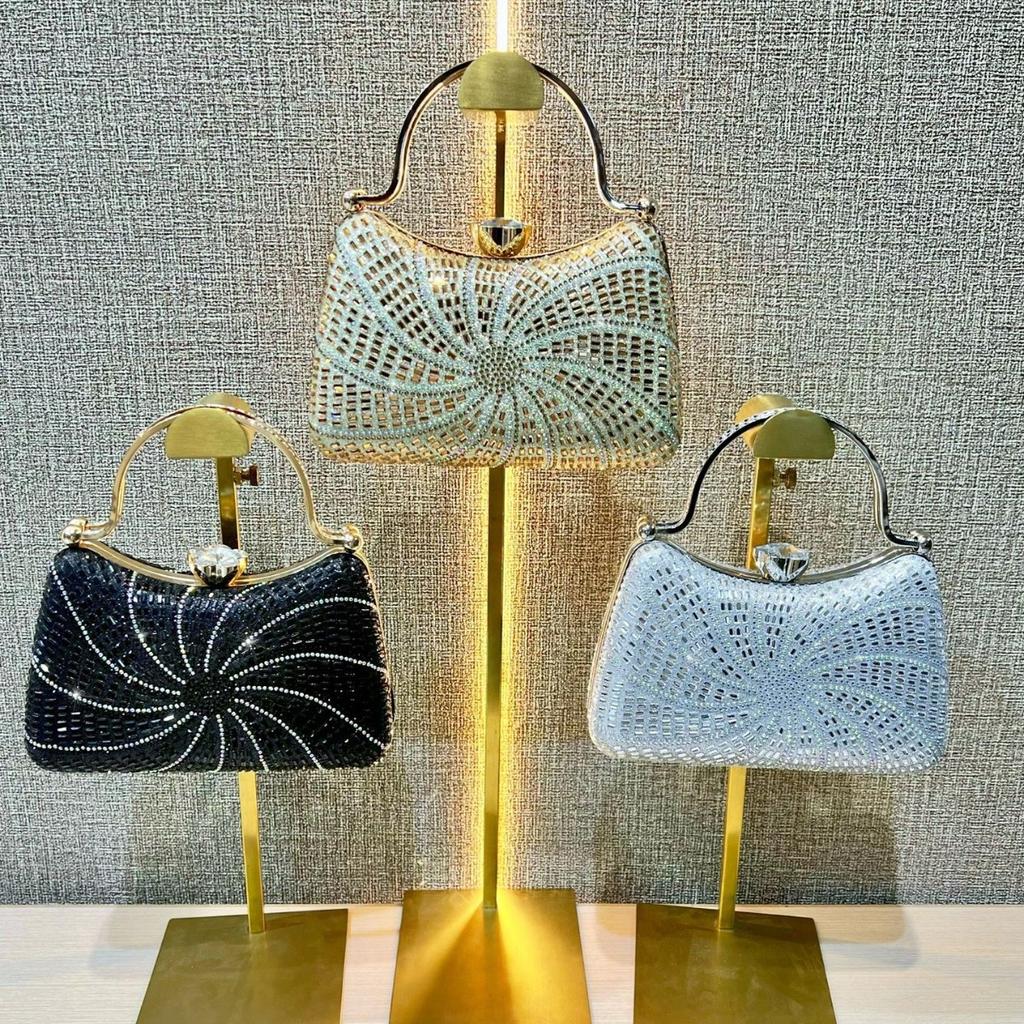 Rhinestone Handbag, Celebrity Fashion Dinner Bag, Shiny Chain Shoulder Bag, Exquisite Messenger Bag, Bag.