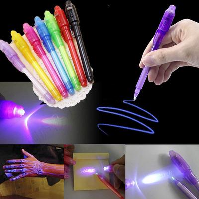 Unsichtbarer fluoreszierender Stift mit violettem Licht, elektronischer UV-Textmarker