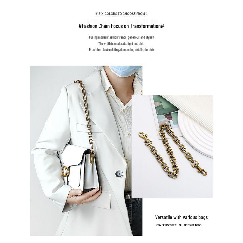 Antique Gold Chain for Thickened Crossbody or Shoulder Strap Replacement