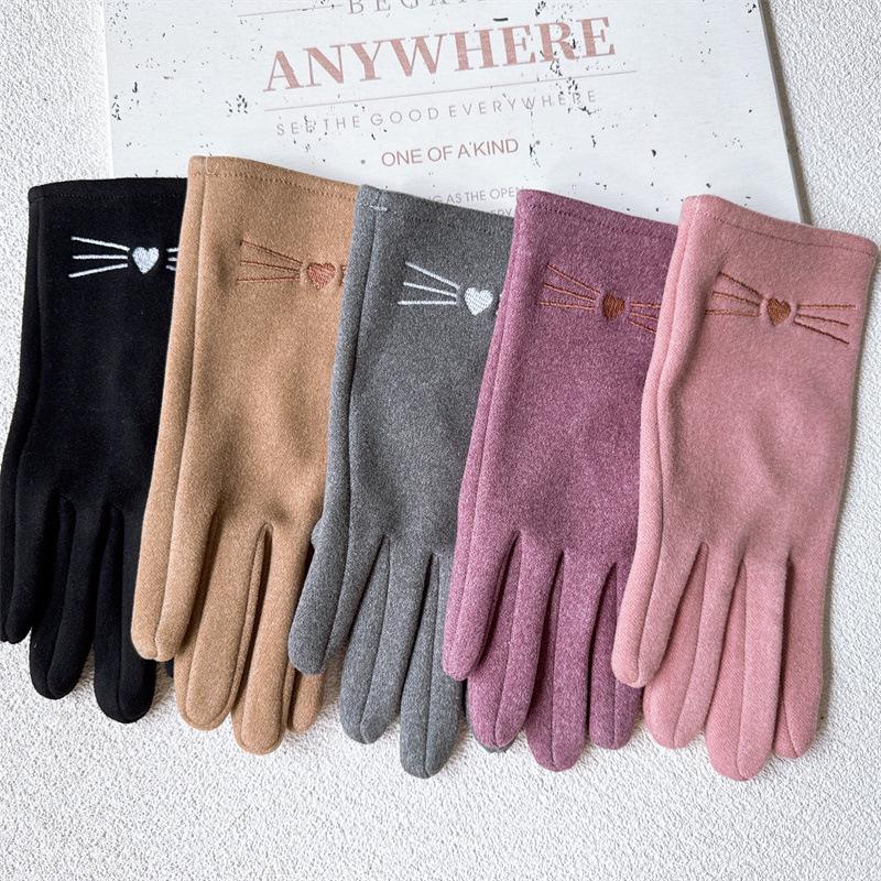 

Женские теплые мультяшные перчатки с бантиком : Тонкая кроличья шерсть, на бархатной подкладке, подходит для сенсорных экранов, для осени и зимы