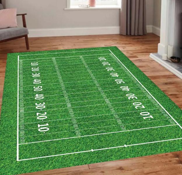 

Football Field Rug Non-Slip Kids Playroom Carpet Living Room Office Washable Welcome Door Home Decoration Mats 50x80cm