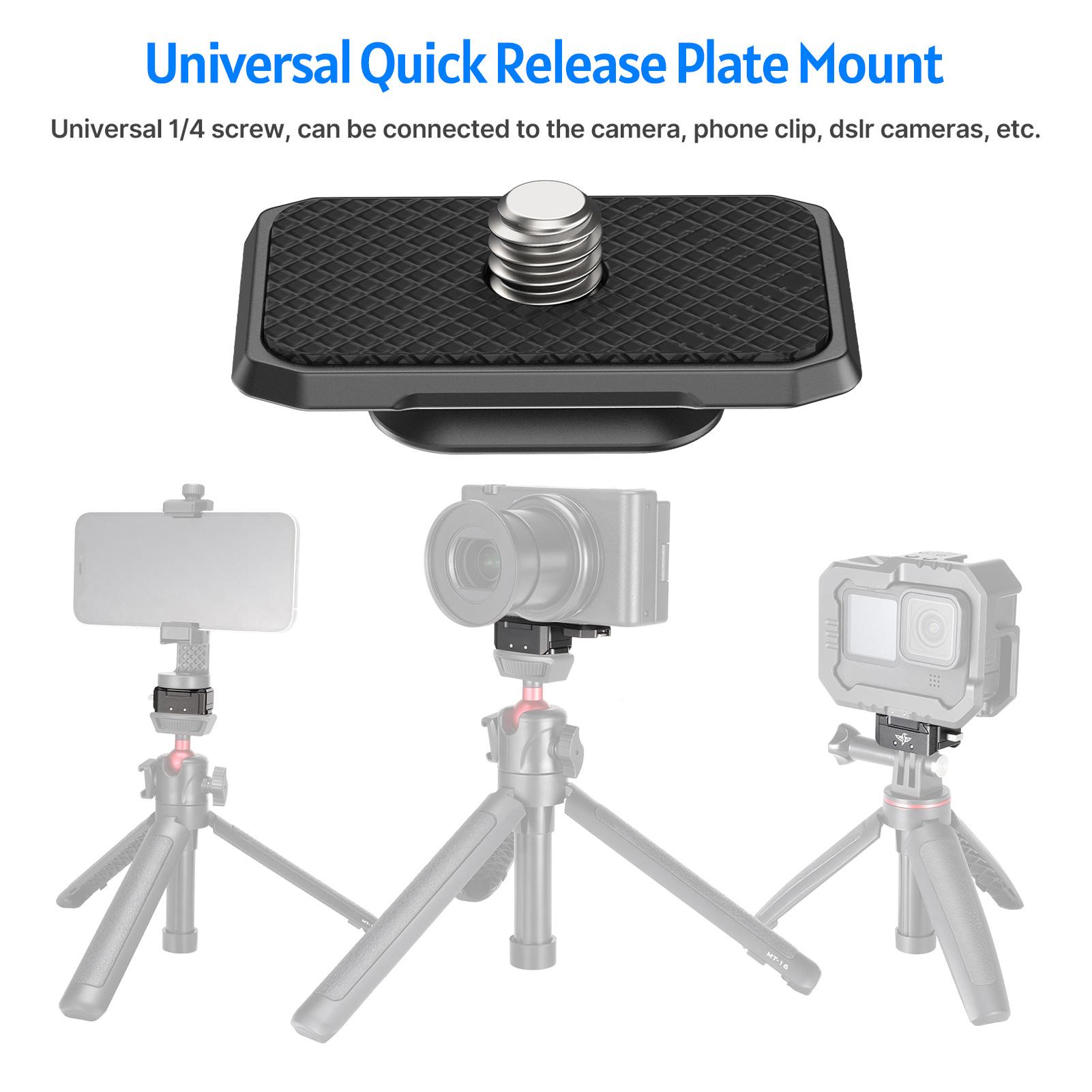 

Aluminum Quick Release Mount Adapter Base with Mount Plate Magnetic Action Camera Mount Universal 1 4 inch Interface чёрный