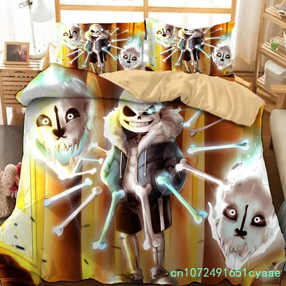 Game Undertale Sans  3D Printed Duvet Case Pillowcase Bedding Set Twin Full Queen King Size For Kids Bedroom