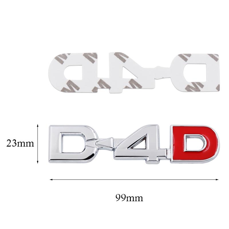 1PCS 3D Metal D4D Logo Car Rear Trunk Badge Sticker Emblem Decal for ...
