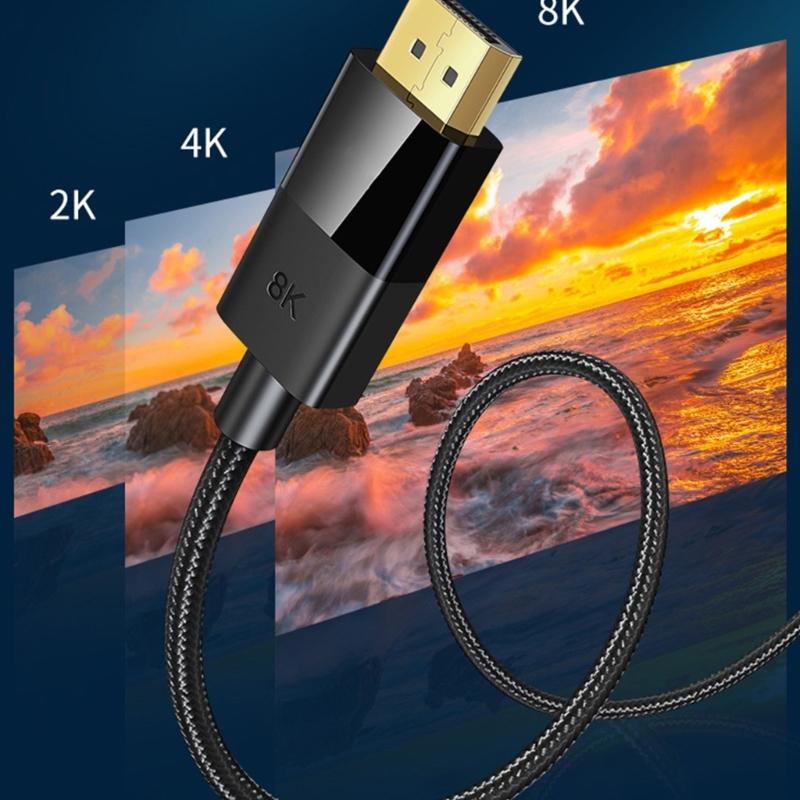 1.4 Cable 8K@60Hz 4K@144Hz 2K@165Hz Male to Male 32.4Gbps Extension Cable for PC Laptop