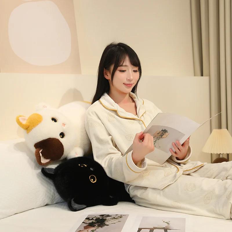 Lovely Cat Plush Toy Stuffed Kitten Cute Cushion Calico Black Siamese Styles Pillow Adults Birthday Gift Home Decor Girl
