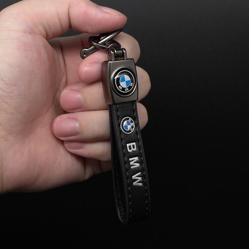 OMPC8 Leather Car Key Chain Emblem Key Fobs Key Ring for Bmw M G30 G32 3 4 5 7 M3 M4 M5 X1 X3 X5 X6 X4 E61 E60 E31 Mini Cooper R50 R53