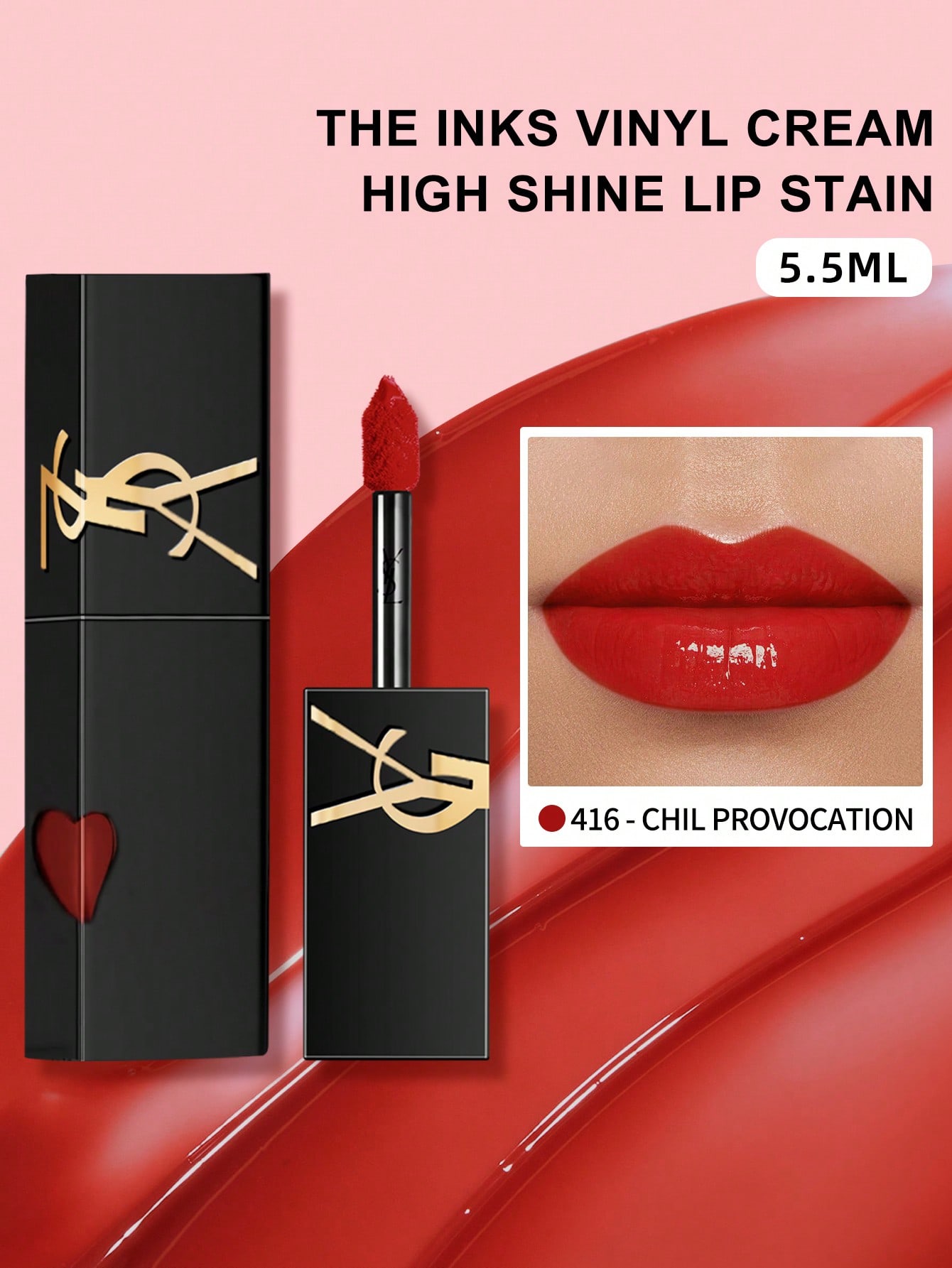 

Yves Saint Laurent The Inks Тинт для губ #610/#416 | 5.5МЛ Виниловый крем #416