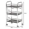 Fuji Boeki Kitchen Cart, 3-Tier, 40cm Wide X 32cm Deep X 74.5cm High, Black, Steel, with Casters, Assembly Required, 93396
