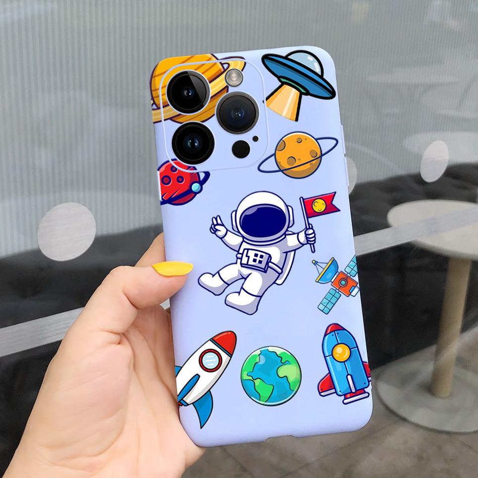 Cases For iPhone 14 Pro Max Case Apple iPhone 14 Pro 14Plus Astronaut Dragon Cool Style Back Cover Matte Ultra Soft Sikilly Capa