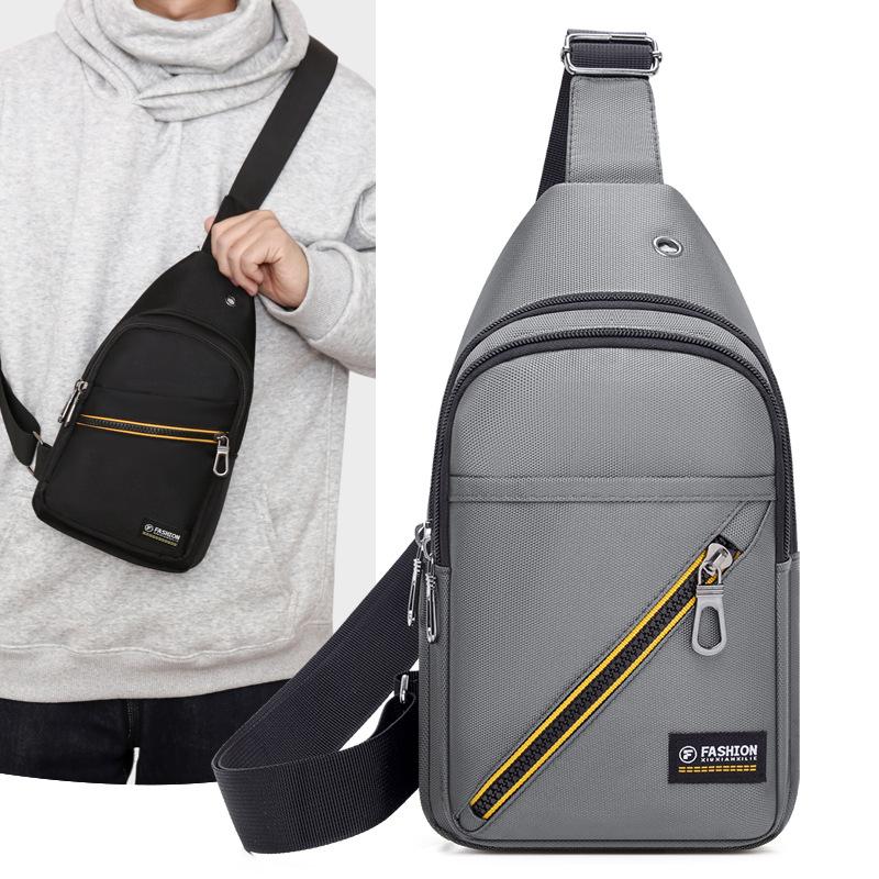 Men's Breast Bag, New Messenger Bag, Casual Men's Bag, Sports Backpack, Trendy Shoulder Bag, Oxford Cloth, Thickened and Wear-resistant.