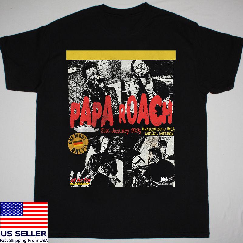 Горячая Новинка Papa Roach Live In Concert Германия 2025 Футболка Полный Размер S-5XL ET977 Унисекс Футболка XXXXL