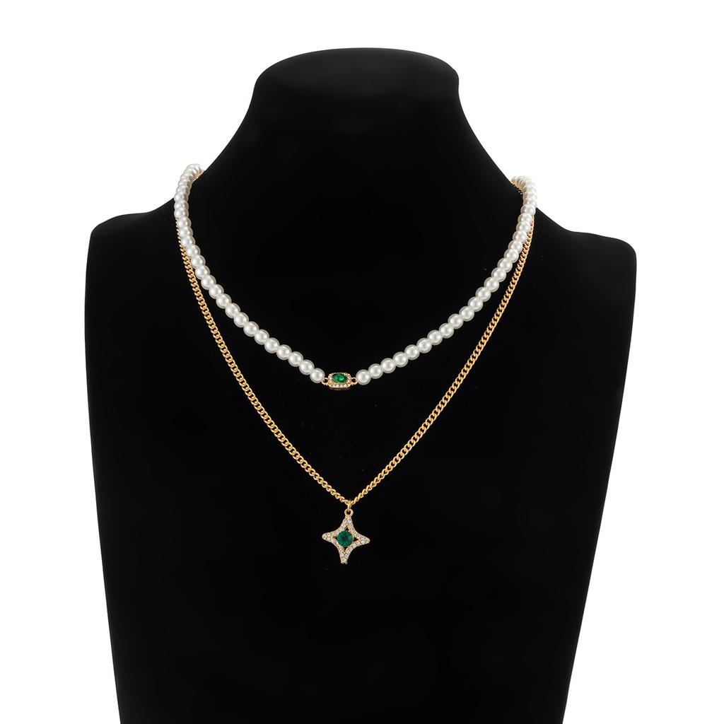 European and American Jewelry, Men's Pearl Extra-secret Chain Necklace Set, Trendy Hip-hop Style High-end Necklace Accessories