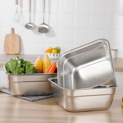 Edelstahl Waschen Gemüse Ablauf Korb Obst Lagerung Organizer Schüssel Platz Lebensmittel Becken Tablett Küche Zubehör