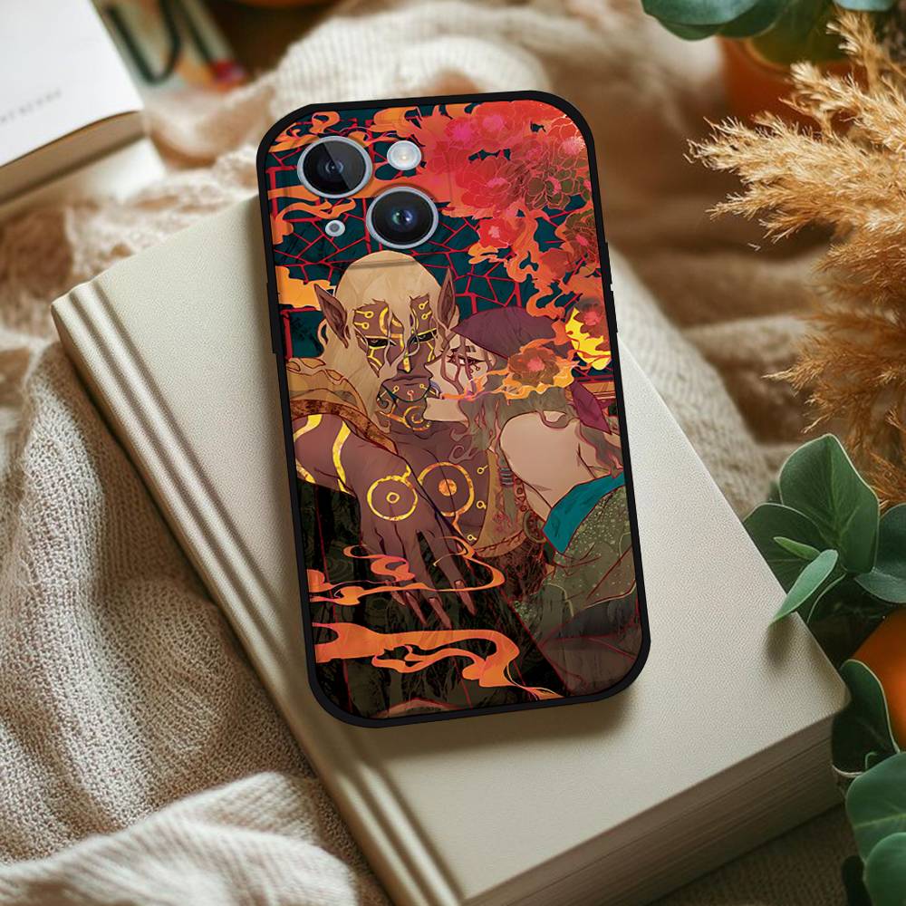 Anime Mononoke Kusuriuri Phone Case For IPhone 1716 15 14 13 Pro Max 11 12 Mini X Xs XR Black Silicone Cover
