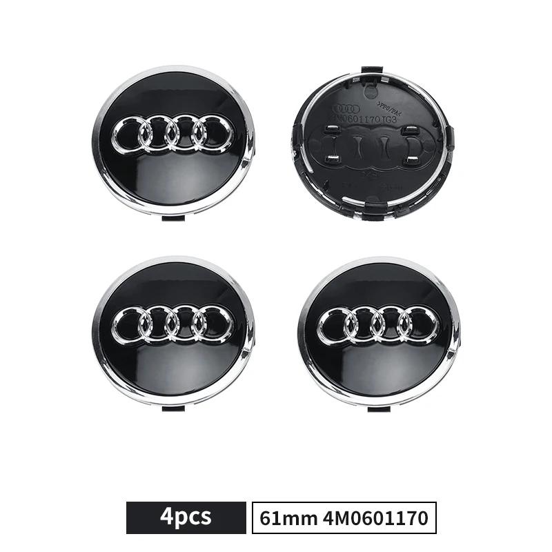 For Audi  A5 60/61/68/69mm Badge Car Wheel Center Hub Cap Covers Auto Rim Cover For Audi A8 A5 A6 C5 C6 C7 A7 A1 A3 A4 B5 B6 B7 Q3 Q5 Q7 TT