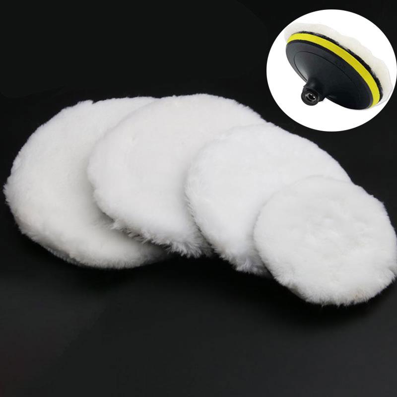 5 Sizes 75-180mm Wool Polishing Disc Car Waxing Polishing Buffing Car Paint Care Polisher Pads Auto Washing Accessories