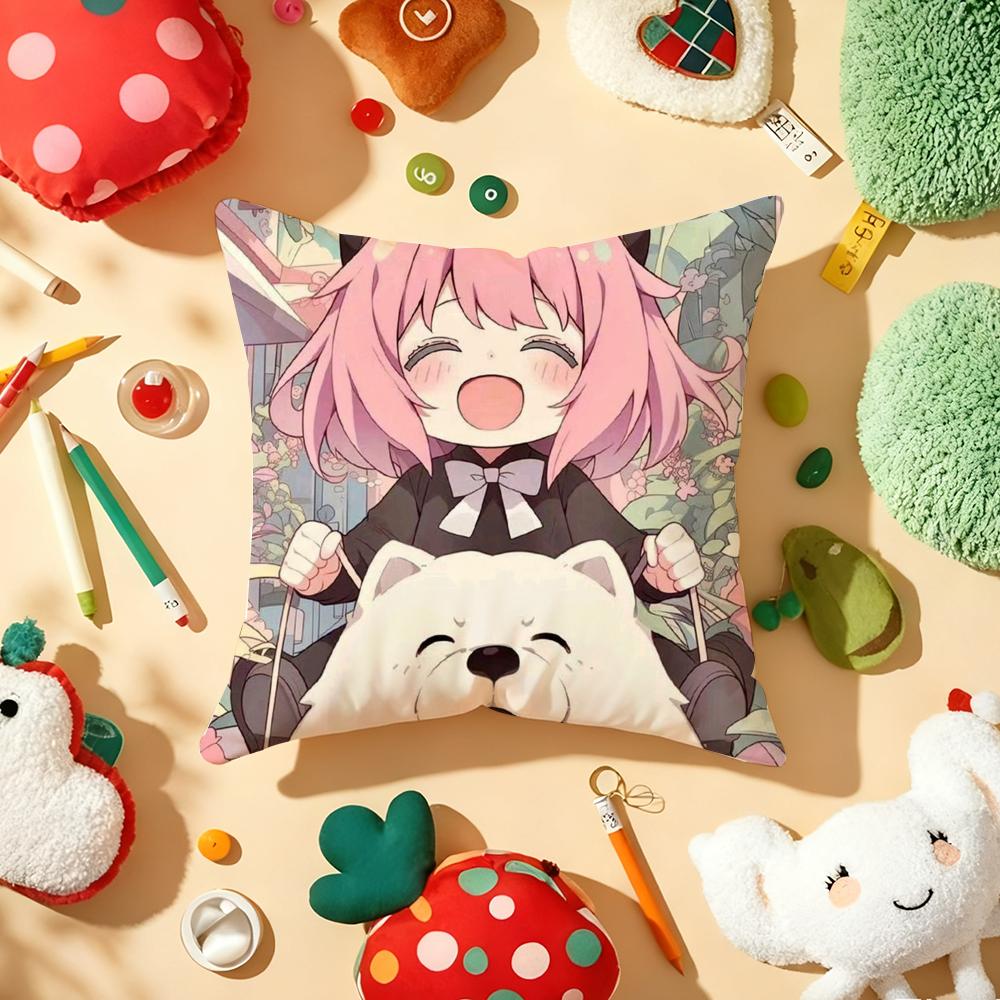 Anime Cute S-Spyx Family Pillow Case Plush Fabric Soft Double-Sided Printed Sofa Warm Winter Home Gift Cushion Cover