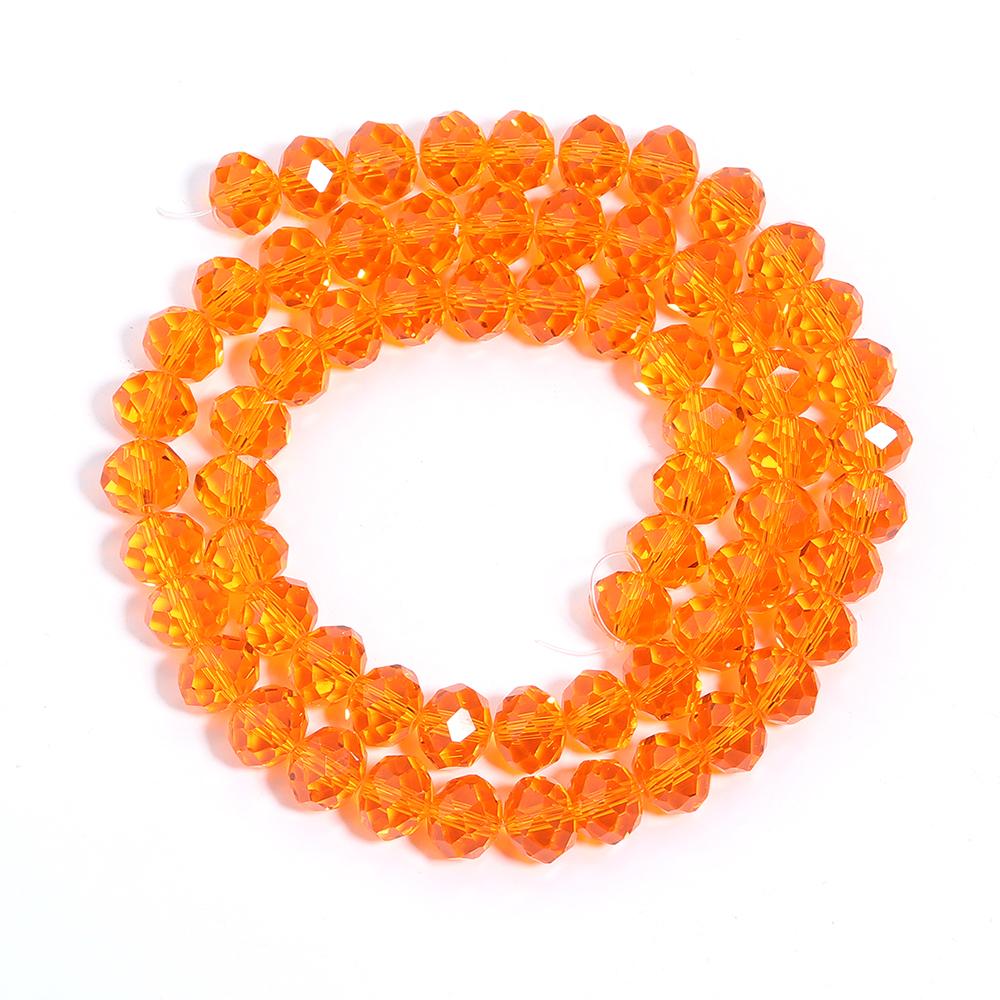 3/4/6/8/10mm Orange Faceted Crystal Beads Transparent Glass Loose Spacer Beads For Jewelry Making DIY Bracelet Necklace Supplies