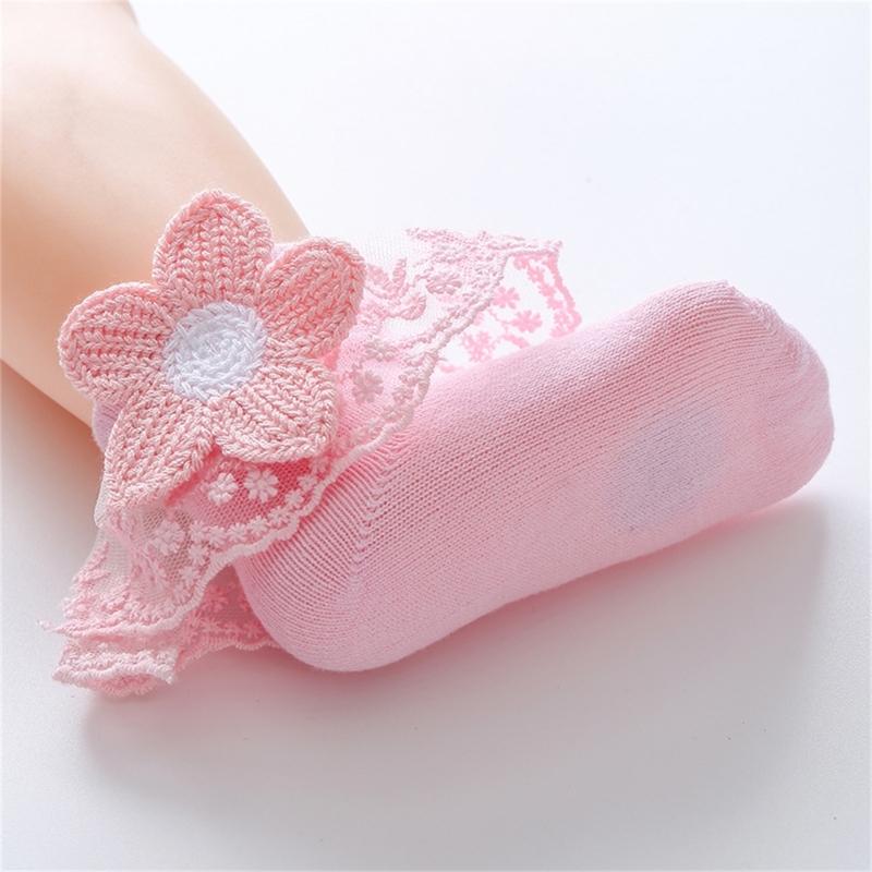 Lace Socks for Baby Toddler Girls Princess Short Socks Embroidery Lace Socks 0-3Year Girl Photo Props Summer Thin Socks