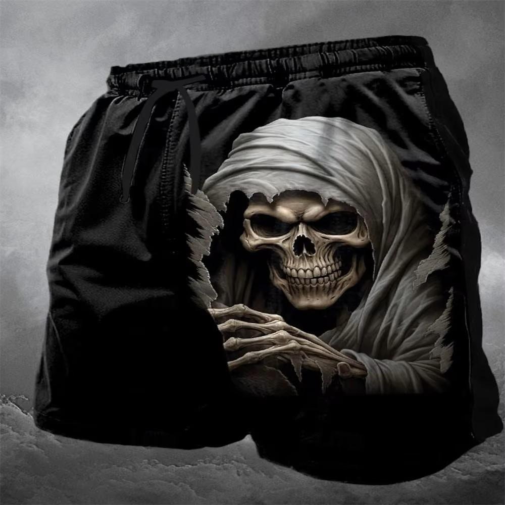 Skull Skeleton Muay Thai MMA UFC Kick Boxing Shorts Men Women Unisex Training Quick Dry Breathable Sport Gym Fitness Workout