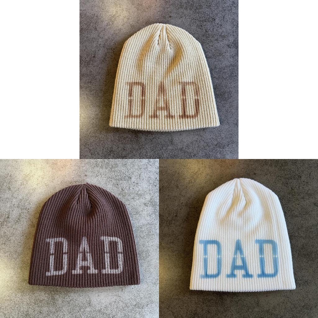 Knit Hat For Men Women With Handdrawn Alphabet Print Warm Street Style