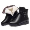 Mom cotton boots women's winter new velvet warm elderly cotton shoes comfortable middle-aged women's leather shoes round head short boots