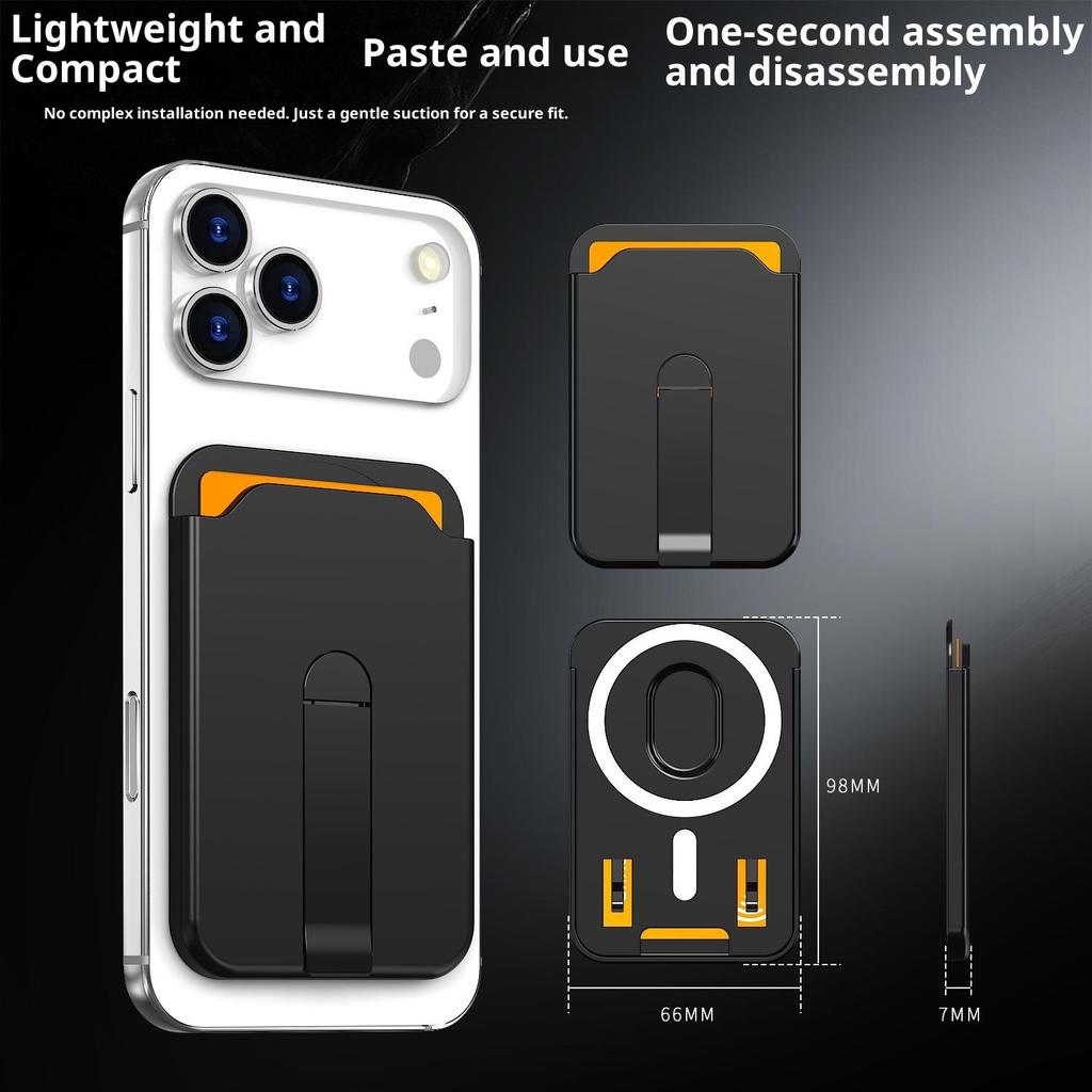 Bulk Purchasing Magnetic Card Holder Aluminum Alloy Vertical Kickstand PC Phone Back Card Case