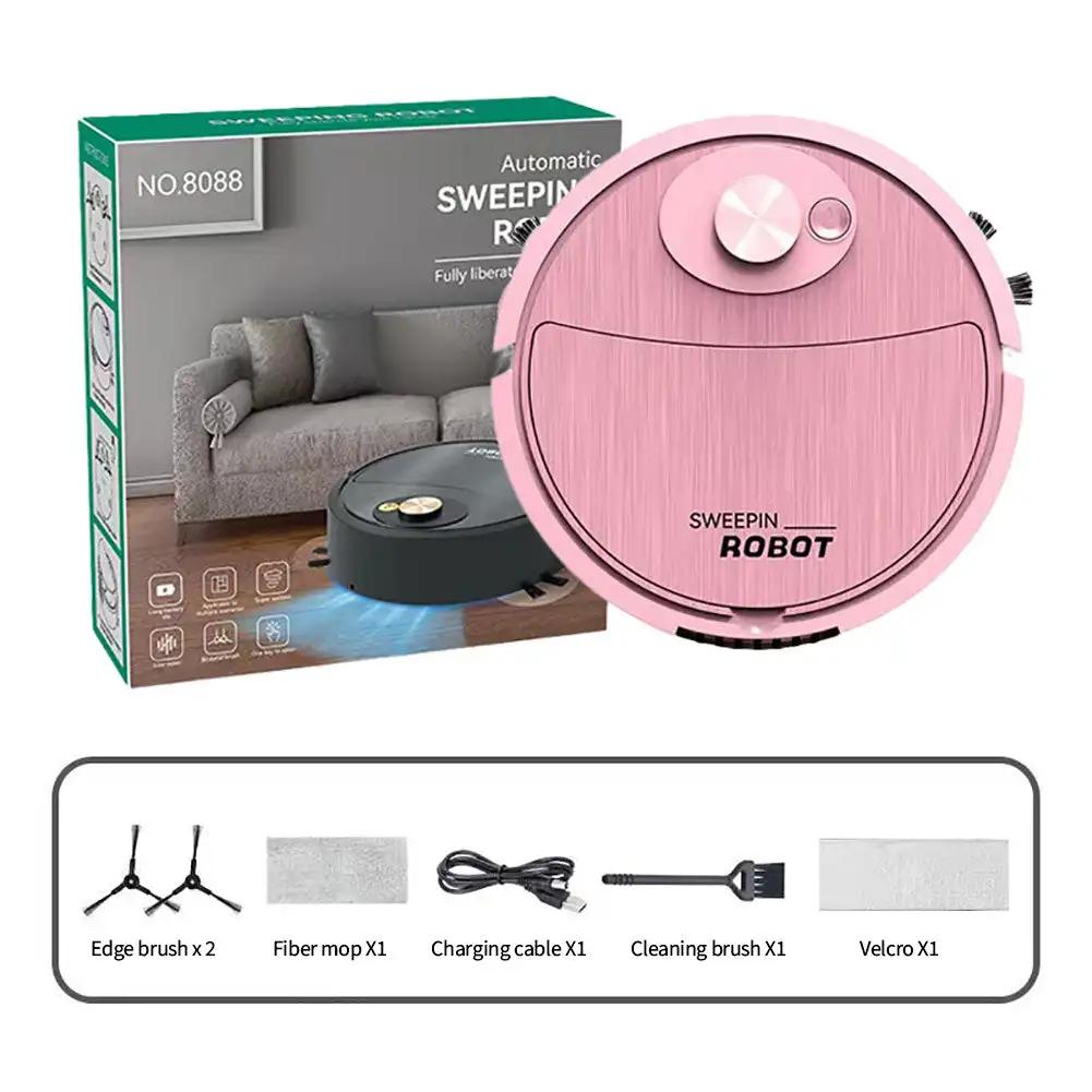 

Интеллектуальный подметающий робот-пылесос с зарядкой через USB Бытовая подметальная машина с функцией всасывания Умная подметальная машина для уборки розовый