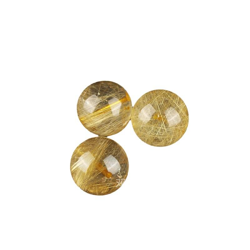 Brazilian Golden Rutilated Quartz Beads: Round, Titanium Crystal for DIY Jewelry Making - Bracelet/Necklace