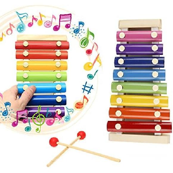 Tvoip Wooden Xylophone Toys Musical Creative Wooden Instruments 8 Notes Xilofono Children Baby Musical Toys Development