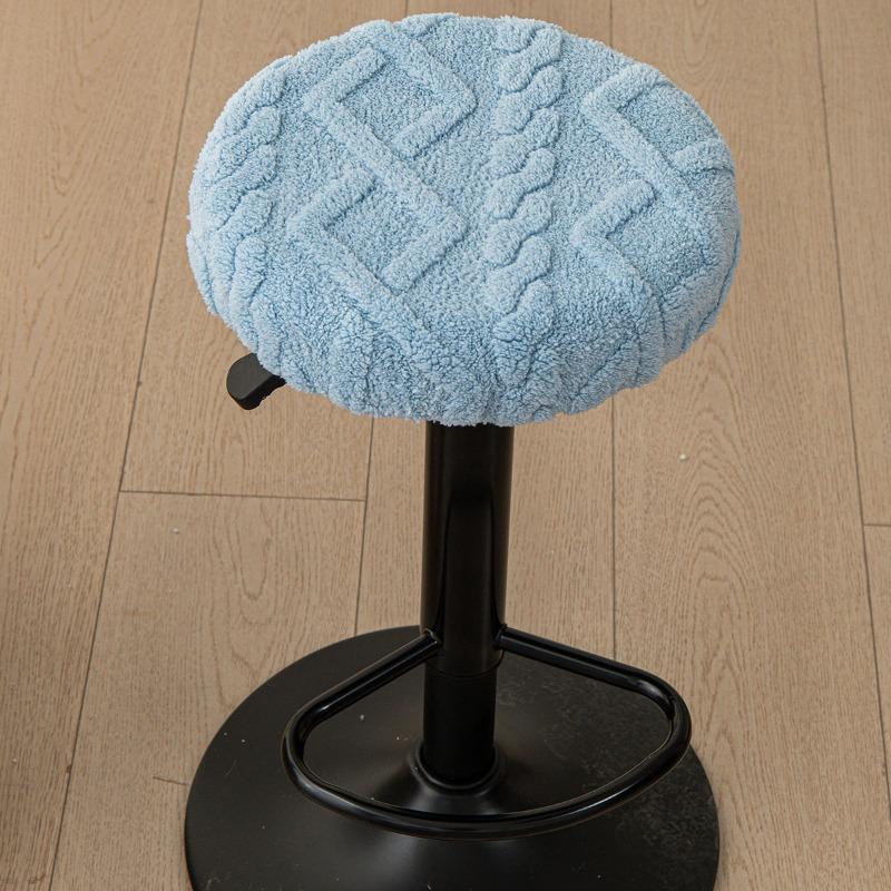 Thickened Comfortable Cotton Fleece Round Household Dust Cover for Bar Stool, Chair Seat Cover