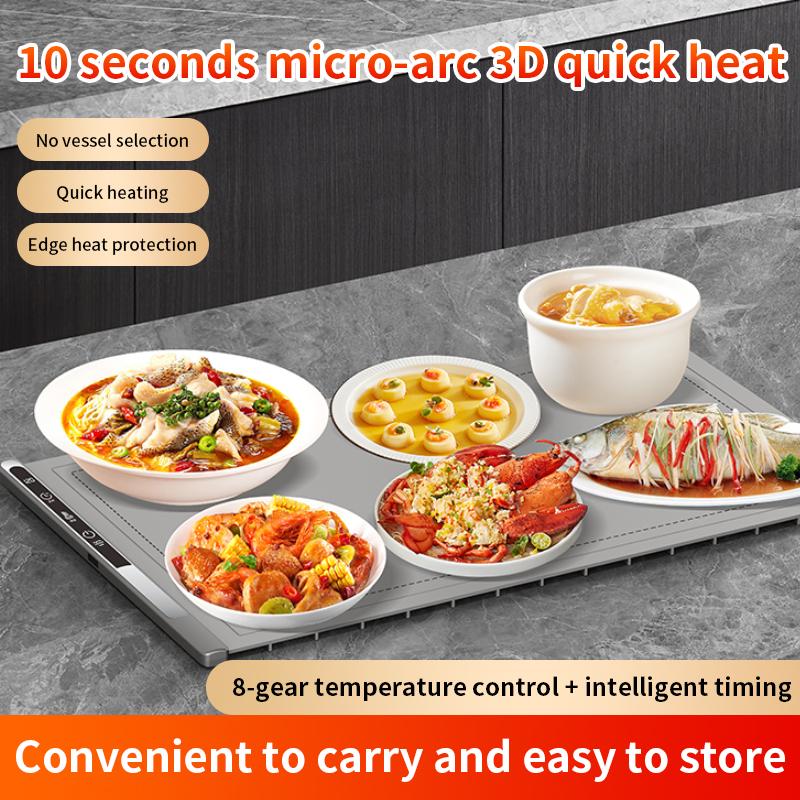 Foldable Food Warming Tray Flexible Silicone Food Warmer Mat Warm Cutting Board Constant Warm Dishes Electric Food Warming Mat