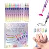 12pcs/Set Nail Art Graffiti Pen DIY Nail Art Painting Pens Abstract Lines Fine Design Multi-Color Drawing Nail Painting Tools