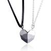 2 Pieces Couple Necklaces Love Wish Stone Pendant Necklace Chain Gift for Boyfriend and Girlfriend A410