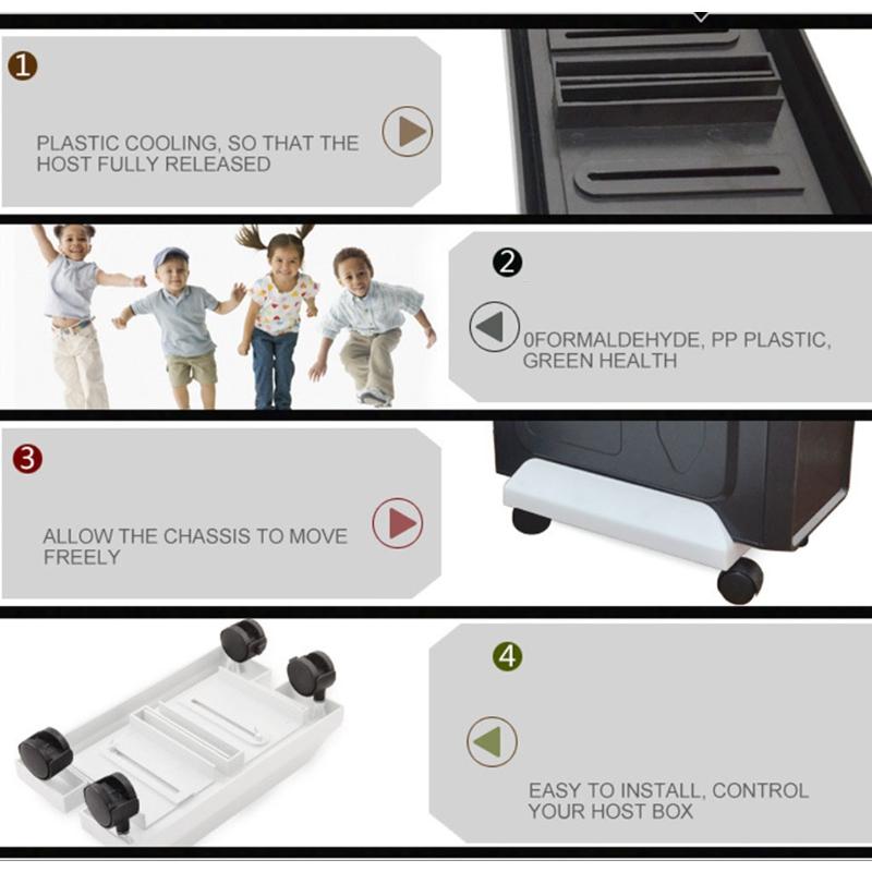 Computer Tower Stand CPU Cart with 4 Caster Wheels for Home Office Under Desk