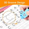 Grooved Writing Practice Book with Pens Refills Pencil Gripper Reusable Kids Handwriting Practice Workbooks Alphabet Tracing Learning Book