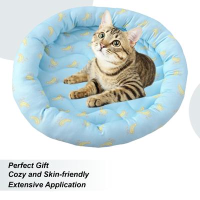 Round Cat Cooling Mat Pet Cooling Bed for Summer Ice Silk Cooling Pet Mat Dog Cat Sleeping Mats Breathable Chill Mat