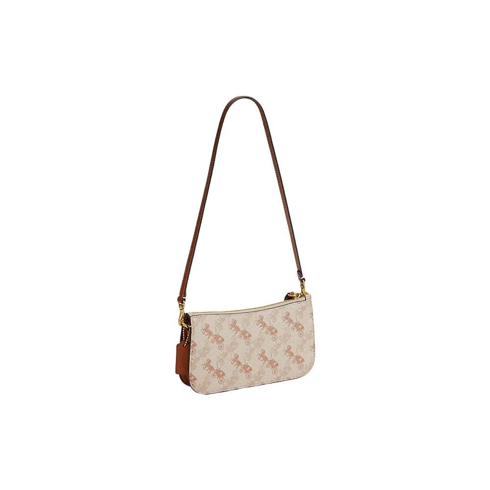 Coach Signature Canvas Shoulder Bag, Vintage Horse & Carriage Logo Classic Handbag with Gold Hardware, Women's Daily Travel CM712-B4TXF