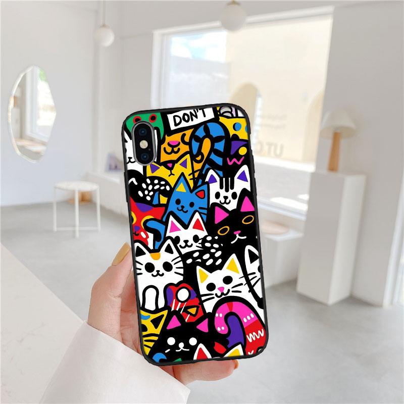 LO23 Cat Kitten Meow Soft Shell Phone Case for Samsung Galaxy S20 S21 S22 Ultra FE + Plus A21S A22 A24 A25 A26 A30 A30S A31