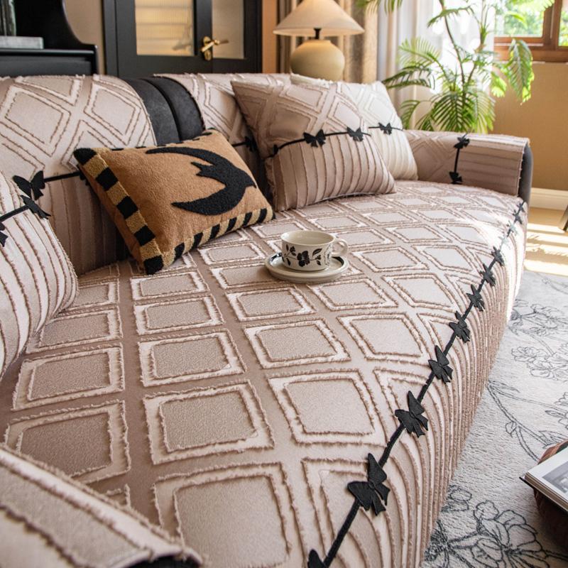 

Подушка для дивана Противоскользящая Всесезонная Универсальная Скандинавская Простая Прямой ряд Легкая Роскошь Стиль Подушка Премиальный Чехол для дивана 70x70cm хаки