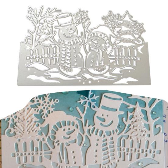 Cutting Template Easy to Use High Hardness Hollow Carbon Steel Christmas Snowman Frame Scrapbook DIY Die for School