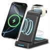 Wireless Charger Stand 3 In 1 Fast Charging Station for iPhone 16 15 14 13 12 Pro Max  iWatch 10/9/8/7/6/5/4/3 Airpods 4/3/2/