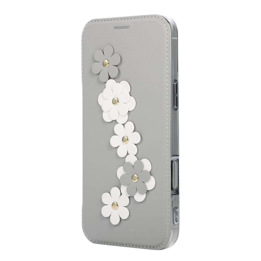 Jednoduchý Elegantní 3D Květinový Kryt s Slotem a Magnetickým Uzávěrem z Kůže pro iPhone 17 Pro Max 16 Plus 15 14 13 12 Nárazuvzdorný Kryt s Pocitem Kůže