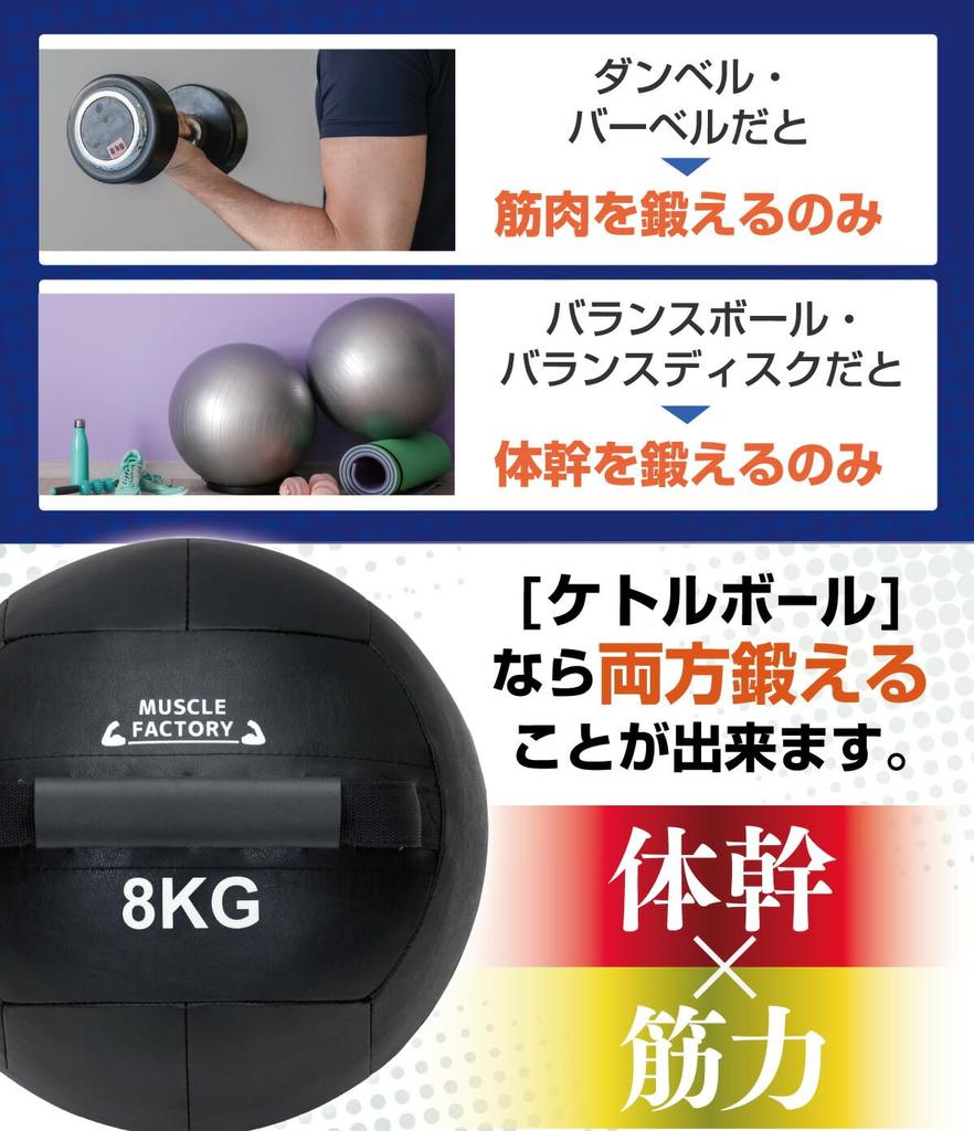 MUSCLE FACTORY Kettleball Kettlebell Medicine Ball 8kg Soft Type Ball Wide Handle Aerobic Exercise Training Baseball Soccer Ball Game Soft Kettlebell