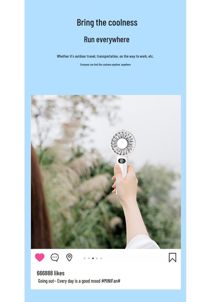 2026 New Model USB-Powered 5-Speed Portable Handheld and Desktop Semiconductor Refrigeration Mini Fan for Outdoor Use