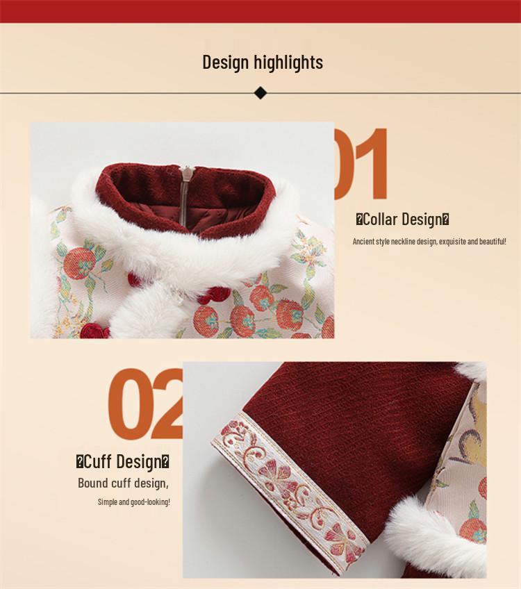 Meng Tang Tang 2025 Hanfu: Festive Chinese New Year Outfit for Girls - Winter Holiday Clothing Set