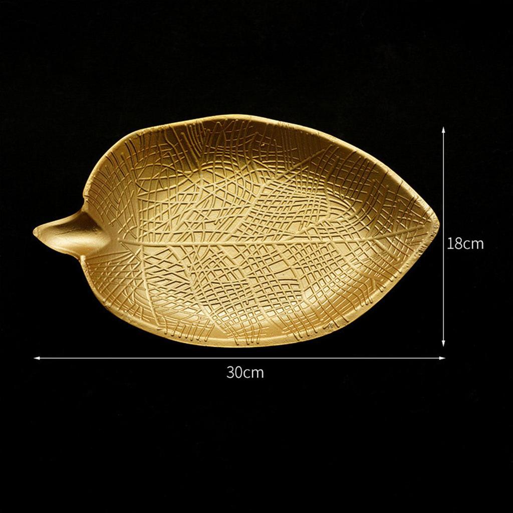 Plate Bathroom Cosmetic Tray Bread Wooden Leaf Shape Refreshment Dessert for KTV